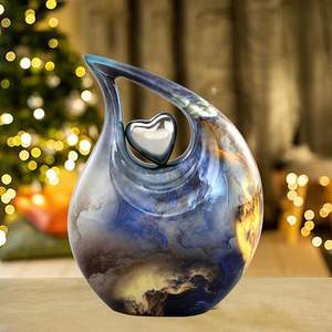 Urne funéraire en forme de larme en métal massif Design unique Urne funéraire et commémorative à cœur d'amour pour adultes Style moderne - Product Image 5