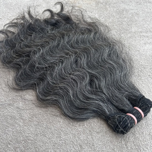 Extensiones de Cabello Rizado Gris Oscuro Crudo Grado 12A Textura Natural Trama de Cabello 100% Humano Virgen Paquetes al Por Mayor Suministro de Fábrica - Product Image 5