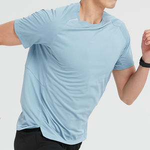 Sublimation personnalisée T-shirt col en V pour homme haute qualité 100% polyester 160/170 g/m² Stock tissu manches courtes Service du fabricant - Product Image 1