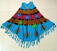 Nouvelle vente chaude dames rayonne tissu cravate teinture robe de travail approvisionnement en gros vêtements de plage femmes haut GC-AP-205.