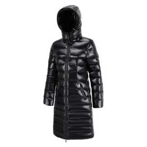 Venta al por mayor de alta calidad brillante Puffer chaqueta transpirable de nylon de impresión de su logotipo personalizado de algodón abajo abrigo de invierno de las mujeres Puffer chaqueta - Product Image 3