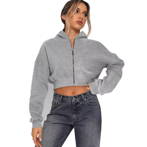 Sweat-shirt à capuche en molleton de coton lourd en gros, sweat-shirt à capuche zippé pour femmes, logo personnalisable - Product Image 1