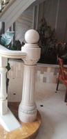 Vente en gros de balustres et piliers en marbre blanc massif, modernes, élégants, sculptés et polis, pour extérieur, avec main courante, sur mesure
