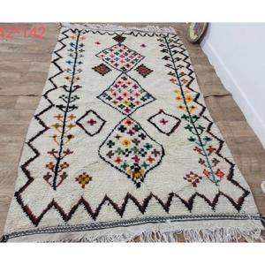 พรมโมร็อกโกแท้ ทำมือจากขนสัตว์ ลายเบอร์เบอร์แบบดั้งเดิม สไตล์วินเทจและโมเดิร์น สำหรับตกแต่งบ้าน - Product Image 1
