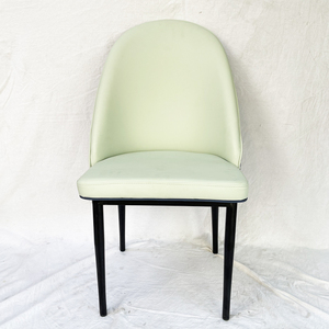Sillón de Oficina Contemporáneo con Función Reclinable, Tapicería de Cuero Verde Menta y Patas de Hierro (GA68020) - Product Image 2
