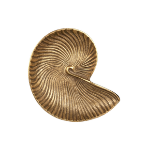 Tazón de Concha de Nautilus de Aluminio Hecho a Mano, Ecológico, Forma Ovalada, Acabado Dorado Antiguo, Centro de Mesa Decorativo para Fiestas - Product Image 1