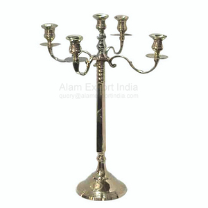 New Modern Royal Designer Indoor Candle Holder Silver Plated Finishing Design Five Branches Candle Holder <b>Candelabra</b> Centerpiece - Product Image 6