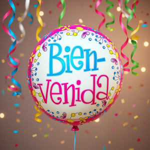 Ballons en aluminium Party Love Bienvenida 45 cm, lot de 12 - Product Image 3