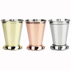 Los más vendidos Mint Julep Cup 100% Pure Copper Tumbler Bar Accesorios 500ml Capacidad Tazas de vidrio personalizadas Material inoxidable - Product Image 1
