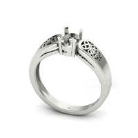 Bague semi-montée en argent sterling 925, filigrane, pré-creusée, à griffes, romantique, pour fiançailles, mariage, vierge, pour les fêtes
