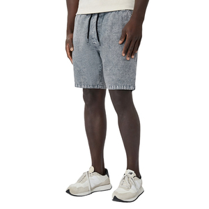 Shorts de sport pour hommes grande taille avec logo brodé personnalisé, délavé à l'acide, vintage, écologique, 100% coton éponge, anti-plis, séchage rapide - Product Image 2