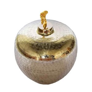 Florero de chapa de metal hecho a mano con acabado Chapado en forma redonda diseño simple para decoración del hogar jarrones de hierro - Product Image 3