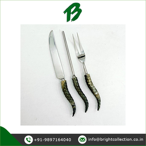 High Quality Bulk Supply Luxury Flatware Natural Horn Handle <b>Knife</b> and Fork Set Cutlery Set for Home and Restaurant Use - Product Image 2