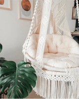 Chaise suspendue moderne en coton macramé, hamac bohème tissé à la main, capacité de 150 kg, salon
