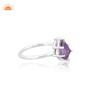Hermosa cometa de amatista púrpura estilo Stamenet último diseño bonito anillo de plata hecho a mano personalizado fabricante de joyería - Product Image 3
