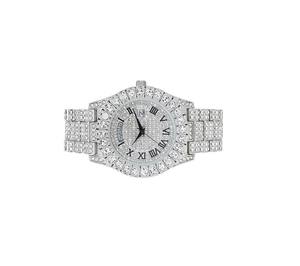 Montre diamant haut de gamme pour hommes avec mouvement à quartz automatique bracelet en acier inoxydable et design de mode élégant - Product Image 5