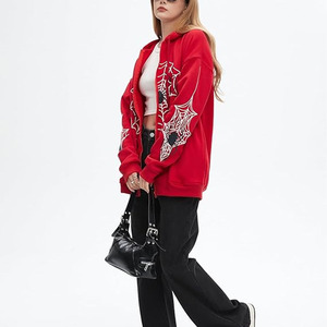 เสื้อฮู้ดซิปสีแดงสำหรับผู้ชาย ปี 2025/2026 เสื้อกันหนาวลำลองแบบมีฮู้ด เป็นมิตรกับสิ่งแวดล้อม ระบายอากาศได้ดี ป้องกันรอยยับ แห้งเร็ว - Product Image 2