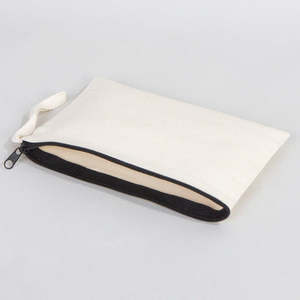 Simple Zippered Cotton Clutch Bag 8x6 Eco-Friendly Denim Cosmetic <b>Case</b> Eco-Friendly <b>Makeup</b> Organizer Bag - Product Image 3