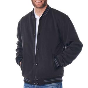 Veste universitaire pour hommes à col montant hiver chaud et décontracté tissu en toile avec motif de lettres marque régulière marque privée - Product Image 4