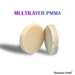 Dental Material PMMA Blocks Disc CAD CAM Dental Milling Pmma Blank For Crowns Bridges Monolayer Denture Dental Consumables