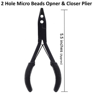 GEMSTONE ENTERPRISES Kit d'outils pour extensions capillaires à micro-anneaux en acier inoxydable, Pince à 2 trous durable et réutilisable, Outil de pose de perles, Usage professionnel - Product Image 1