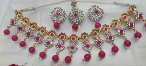 Glamorous AD Fashion <b>Jewellery</b> <b>Set</b> Stunning <b>Indian</b> Bridal Necklace and Earrings Combo for Parties Weddings and Occasions - Product Image 5