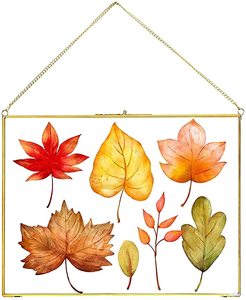 Cadre suspendu en laiton de décoration murale transparente octogonale pour l'affichage de fleurs séchées de plantes pressées pour la décoration - Product Image 3