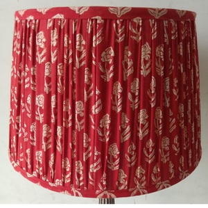 Top quality Round Linen Lamp Shade for Home Textile Design Lamp <b>Covers</b> & Shades for Table and floor Lamps in Block Print Fabric - Product Image 1