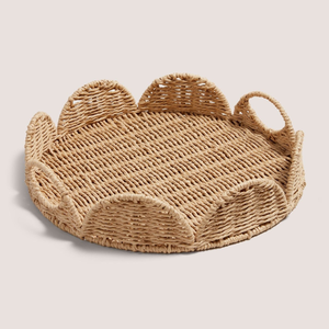 Vente en gros de plateau de service festonné rond en corde de papier écologique vaisselle pour maison et restaurant du Vietnam - Product Image 2