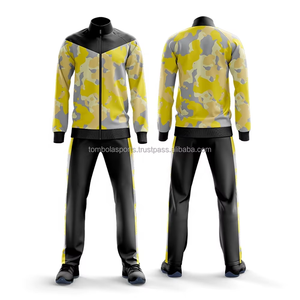 Conjunto de ropa deportiva OEM al por mayor para hombre, chaqueta y pantalones con cremallera completa informal para invierno, pista de fitness activa de talla grande con cordón en contraste - Product Image 4