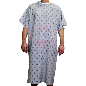 Bata de Paciente para Hospital |   Bata de Hospital de Alta Calidad, Holgada, con Estampado, Cuello en V, Manga Corta, Unisex - Product Image 5