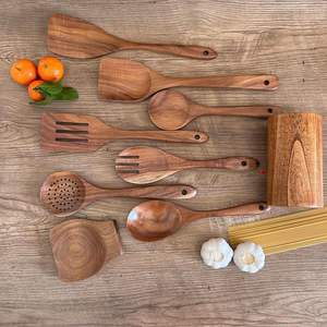 Ensemble de cuillères en bois élégant avec prise en main confortable et poignée lisse offrant une utilisation sûre et pratique pendant la préparation des repas - Product Image 4