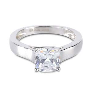 Jeulia Cushion Cut Sterling Silver Engagement Ring Trendy IGI Certified - Product Image 2