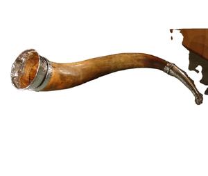 Corne à boire Piece Top dernier design naturel fait à la main corne à boire avec poignée en cuir Tasse Viking avec support en corne - Product Image 1