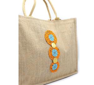 Sac fourre-tout en jute tressé à la mode moderne et élégante sérigraphie aux couleurs mélangées pour une utilisation semi-formelle décontractée pour les promotions - Product Image 5