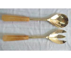 Produit tendance Ensemble de couverts à salade en acier inoxydable 18/8 avec manche en bois pour les cadeaux, les événements et la vaisselle Couverts au prix de gros - Product Image 3