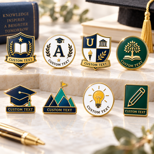 Custom School & Academic Enamel Pins Graduation Education Achievement Metal Lapel Badge Set Custom Logo OEM ODM - Product Image 1