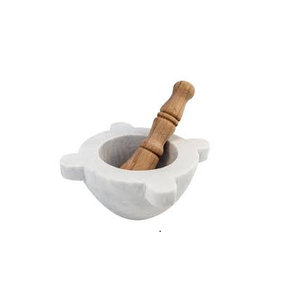 Juego de mortero y Mazo de mármol blanco puro, duradero, fácil de usar, tamaño personalizado, precio barato y venta - Product Image 5