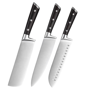 Juego de 3 Cuchillos de Chef al por Mayor - Cuchillos Santoku y Cleaver de Acero Inoxidable 3Cr13 con Mango G10 - Product Image 1
