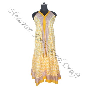 SD008 indio pakistaní algodón Saree/Shari Hippy Boho estilo moderno Nuevo vestido de seda Vintage con estilo indio moderno - Product Image 3