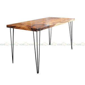 Handmade Solid Wood Mexican Western Style 70x140cm <b>Dining</b> <b>Table</b> with 5cm Thickness and Hairpin Legs - Product Image 5
