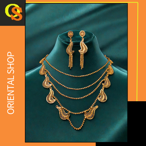 Wholesale Suppliers Necklace Earrings <b>Set</b> with 22K Gold Plated Handmade <b>Women</b> Wear Necklace Earrings <b>Set</b> <b>Jewelry</b> - Product Image 2