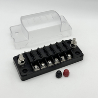 Boîtier de fusibles à 6 voies avec protection étanche et bus négatif pour véhicules 12V/24V, voitures, camions, bateaux, marine, camping-cars