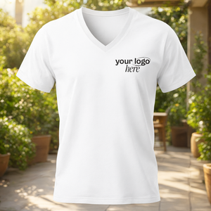 Camiseta Personalizada con Cuello en V para Hombre, 100% Algodón Peinado, 180 GSM, Impresión DTF, Logotipo OEM - Product Image 3