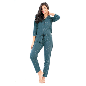 2023 Bangladesh impreso Color sólido camisón de mujer Floral verano ropa de dormir con correa de espagueti botón Fly precio barato - Product Image 1