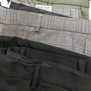 Pantalon d'été décontracté coupe régulière haute élastique léger 100% polyester mi-taille plate avant anti-rides respirant pour hommes - Product Image 2