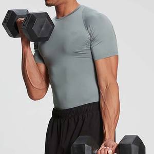 T-shirts à manches courtes Slim Fitness pour vêtements pour hommes, conception de logo personnalisée OEM, couleur unie, style streetwear, t-shirt en coton pour hommes - Product Image 2
