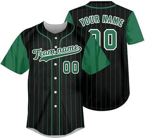 Maillot de baseball personnalisé à rayures, nom d'équipe personnalisé, numéro, uniforme sportif bicolore, respirant, doux, vêtements d'entraînement - Product Image 6