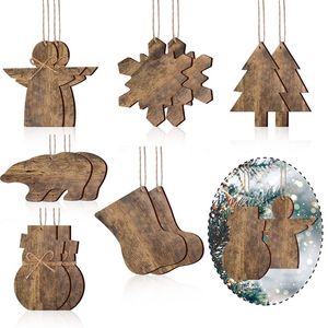 Adorno Navideño de Madera con Forma de Árbol de Navidad, Adorno de Madera Natural para Colgar en el Árbol - Product Image 3