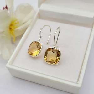 Boucles d'oreilles en citrine, argent sterling 925, bijoux faits à la main, pierre de naissance de novembre, cadeau pour femmes, vente en gros - Product Image 4